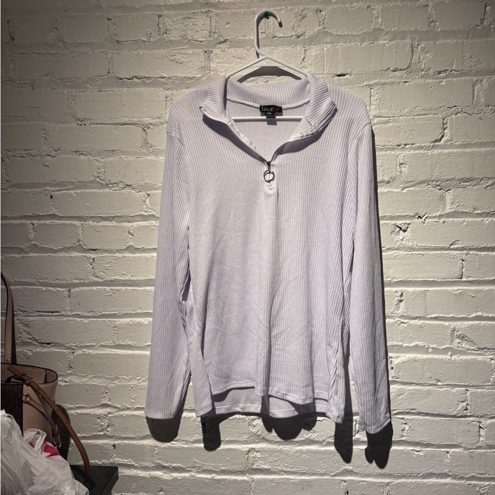 White quarter zip